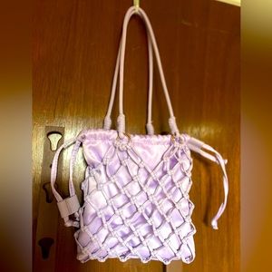 Modern Stylish Pretty ASOS Topshop Recycled Lilac Small Drawstring Purse Handbag
